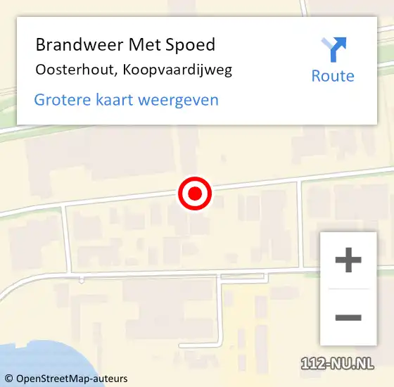 Locatie op kaart van de 112 melding: Brandweer Met Spoed Naar Oosterhout, Koopvaardijweg op 1 oktober 2021 10:18