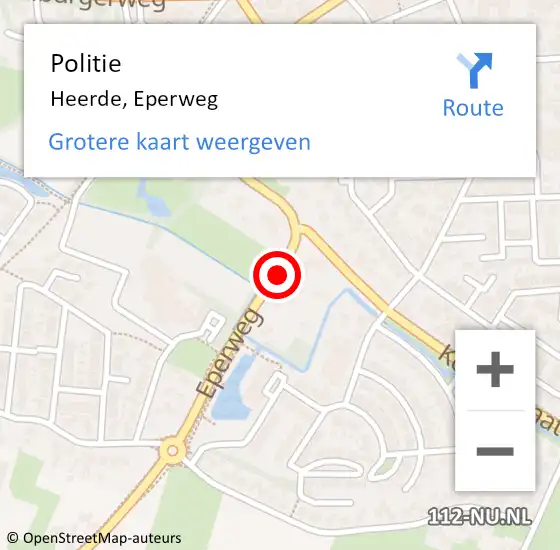 Locatie op kaart van de 112 melding: Politie Heerde, Eperweg op 1 oktober 2021 12:35