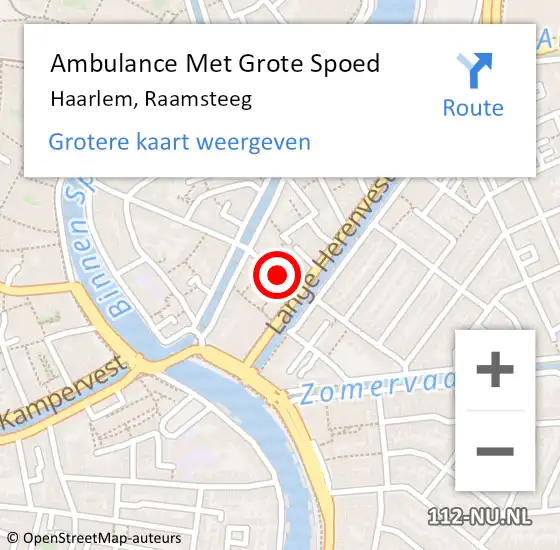 Locatie op kaart van de 112 melding: Ambulance Met Grote Spoed Naar Haarlem, Raamsteeg op 1 oktober 2021 14:08