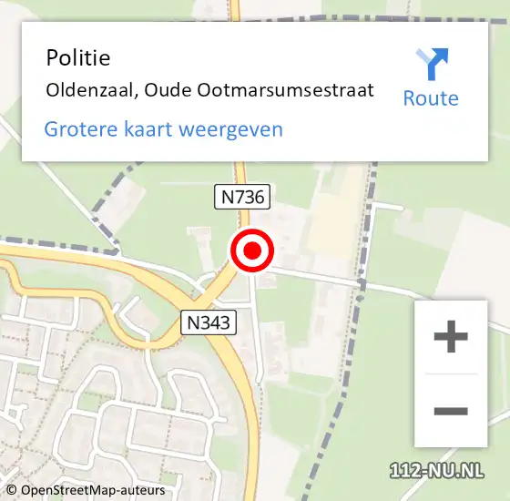 Locatie op kaart van de 112 melding: Politie Oldenzaal, Oude Ootmarsumsestraat op 1 oktober 2021 14:50