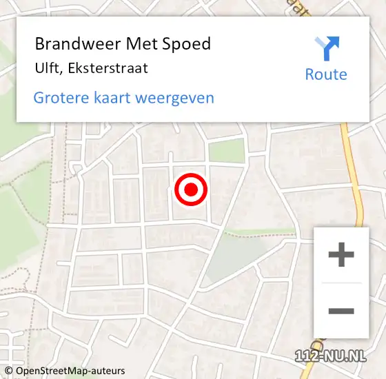 Locatie op kaart van de 112 melding: Brandweer Met Spoed Naar Ulft, Eksterstraat op 1 oktober 2021 14:56