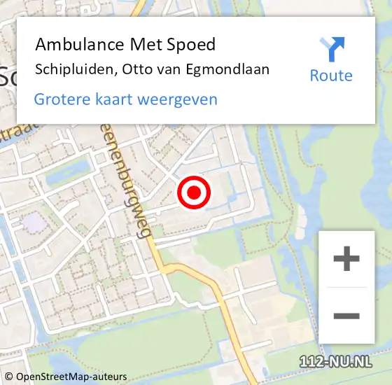 Locatie op kaart van de 112 melding: Ambulance Met Spoed Naar Schipluiden, Otto van Egmondlaan op 1 oktober 2021 15:27