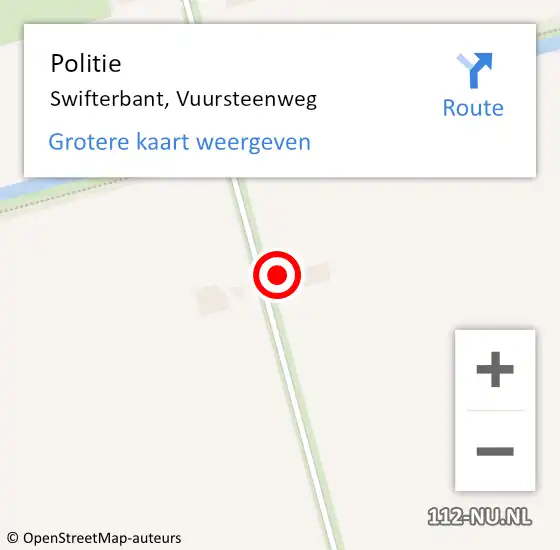 Locatie op kaart van de 112 melding: Politie Swifterbant, Vuursteenweg op 1 oktober 2021 15:56