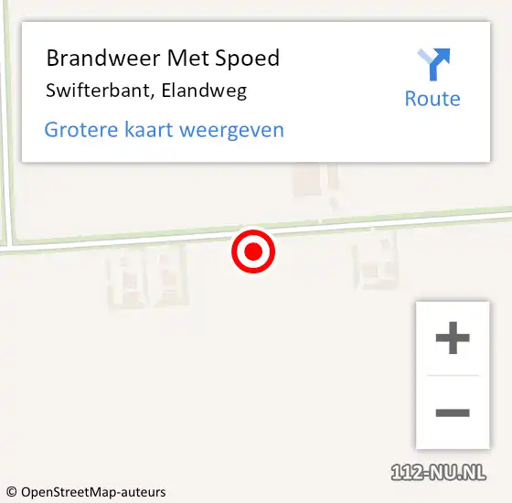 Locatie op kaart van de 112 melding: Brandweer Met Spoed Naar Swifterbant, Elandweg op 1 oktober 2021 16:05