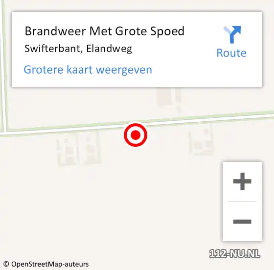 Locatie op kaart van de 112 melding: Brandweer Met Grote Spoed Naar Swifterbant, Elandweg op 1 oktober 2021 16:15
