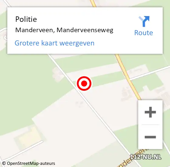 Locatie op kaart van de 112 melding: Politie Manderveen, Manderveenseweg op 1 oktober 2021 16:27