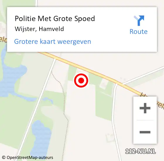 Locatie op kaart van de 112 melding: Politie Met Grote Spoed Naar Wijster, Hamveld op 1 oktober 2021 16:40