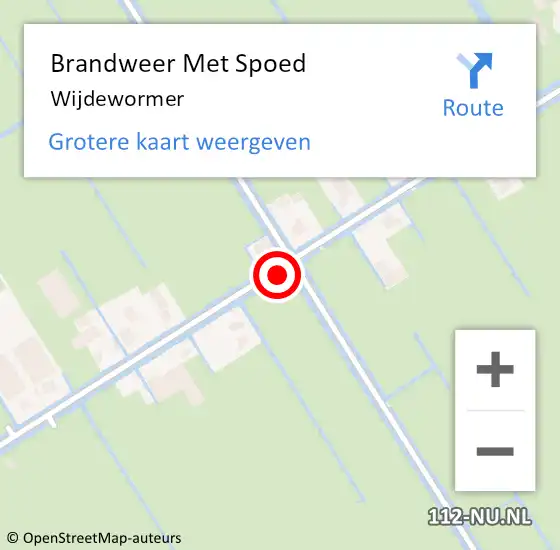 Locatie op kaart van de 112 melding: Brandweer Met Spoed Naar Wijdewormer op 1 oktober 2021 16:52