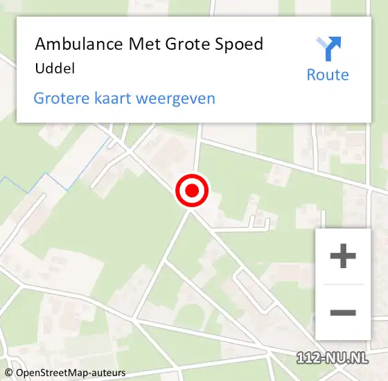 Locatie op kaart van de 112 melding: Ambulance Met Grote Spoed Naar Uddel op 1 oktober 2021 17:20