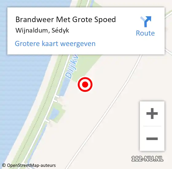 Locatie op kaart van de 112 melding: Brandweer Met Grote Spoed Naar Wijnaldum, Sédyk op 1 oktober 2021 17:49