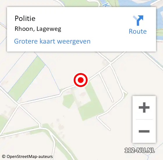 Locatie op kaart van de 112 melding: Politie Rhoon, Lageweg op 1 oktober 2021 18:09