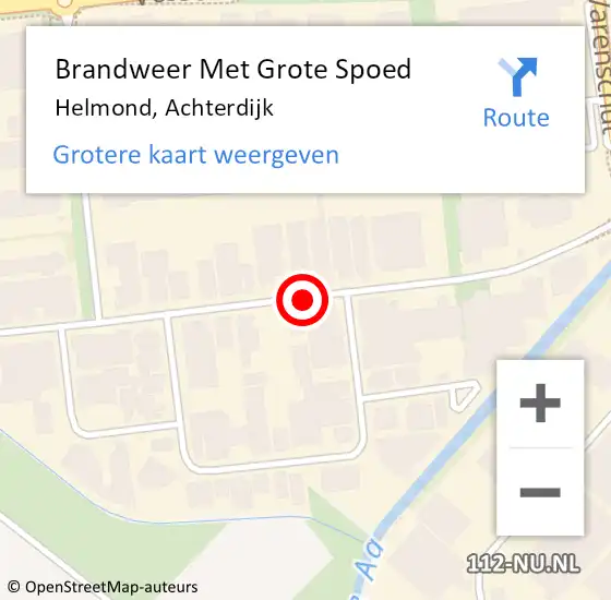 Locatie op kaart van de 112 melding: Brandweer Met Grote Spoed Naar Helmond, Achterdijk op 1 oktober 2021 18:17