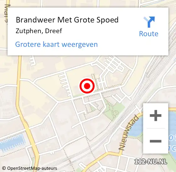 Locatie op kaart van de 112 melding: Brandweer Met Grote Spoed Naar Zutphen, Dreef op 1 oktober 2021 19:48