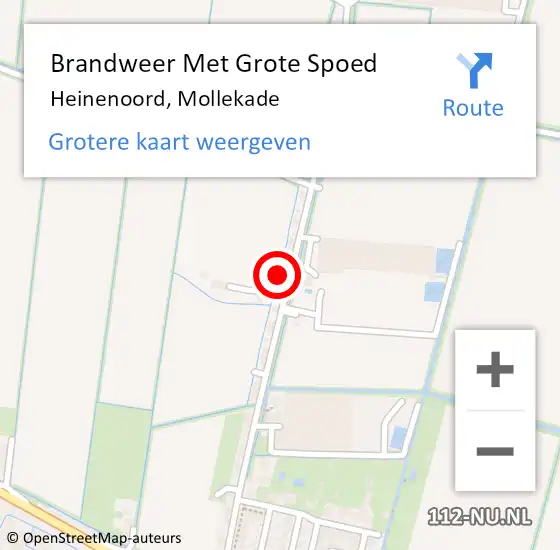 Locatie op kaart van de 112 melding: Brandweer Met Grote Spoed Naar Heinenoord, Mollekade op 1 oktober 2021 19:52