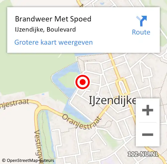 Locatie op kaart van de 112 melding: Brandweer Met Spoed Naar IJzendijke, Boulevard op 24 juni 2014 17:04