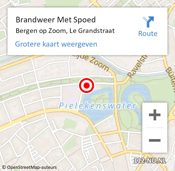 Locatie op kaart van de 112 melding: Brandweer Met Spoed Naar Bergen op Zoom, Le Grandstraat op 1 oktober 2021 21:13