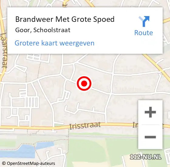 Locatie op kaart van de 112 melding: Brandweer Met Grote Spoed Naar Goor, Schoolstraat op 1 oktober 2021 23:24