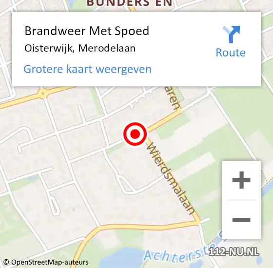 Locatie op kaart van de 112 melding: Brandweer Met Spoed Naar Oisterwijk, Merodelaan op 24 juni 2014 17:15