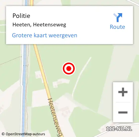Locatie op kaart van de 112 melding: Politie Heeten, Heetenseweg op 1 oktober 2021 23:44