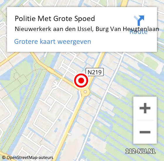 Locatie op kaart van de 112 melding: Politie Met Grote Spoed Naar Nieuwerkerk aan den IJssel, Burg Van Heugtenlaan op 1 oktober 2021 23:59