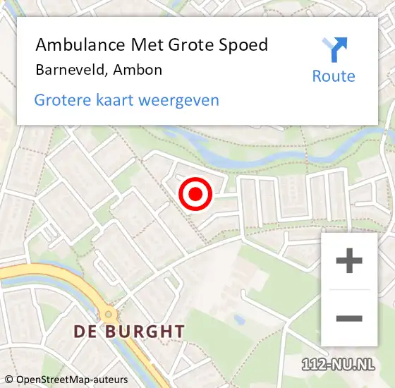 Locatie op kaart van de 112 melding: Ambulance Met Grote Spoed Naar Barneveld, Ambon op 2 oktober 2021 00:24