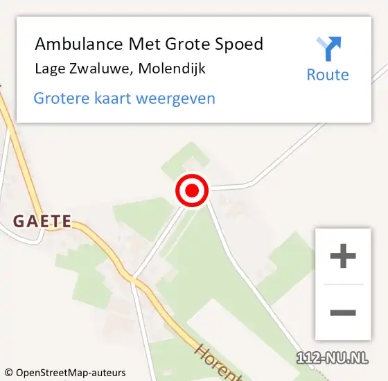 Locatie op kaart van de 112 melding: Ambulance Met Grote Spoed Naar Lage Zwaluwe, Molendijk op 24 juni 2014 17:22