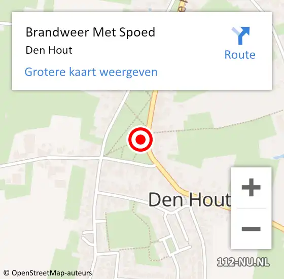 Locatie op kaart van de 112 melding: Brandweer Met Spoed Naar Den Hout op 24 juni 2014 17:23