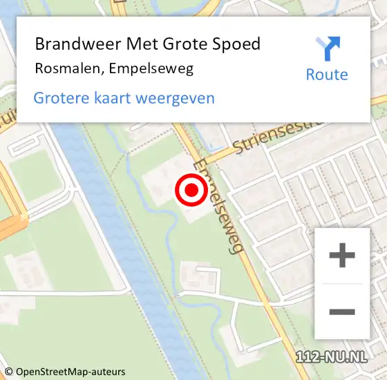 Locatie op kaart van de 112 melding: Brandweer Met Grote Spoed Naar Rosmalen, Empelseweg op 2 oktober 2021 01:24