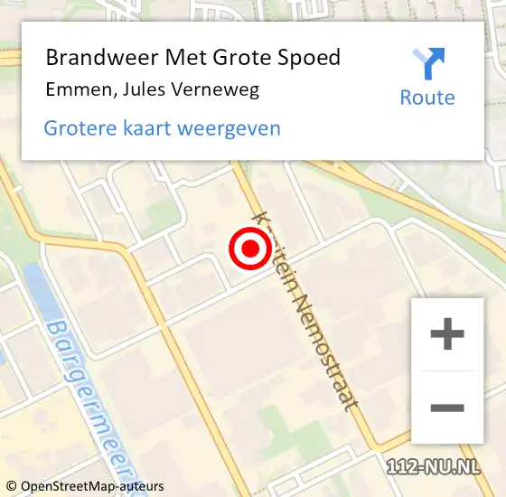 Locatie op kaart van de 112 melding: Brandweer Met Grote Spoed Naar Emmen, Jules Verneweg op 2 oktober 2021 03:07