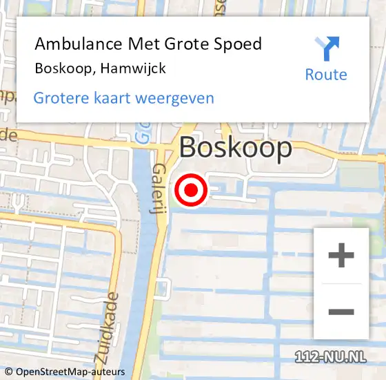 Locatie op kaart van de 112 melding: Ambulance Met Grote Spoed Naar Boskoop, Hamwijck op 2 oktober 2021 03:45