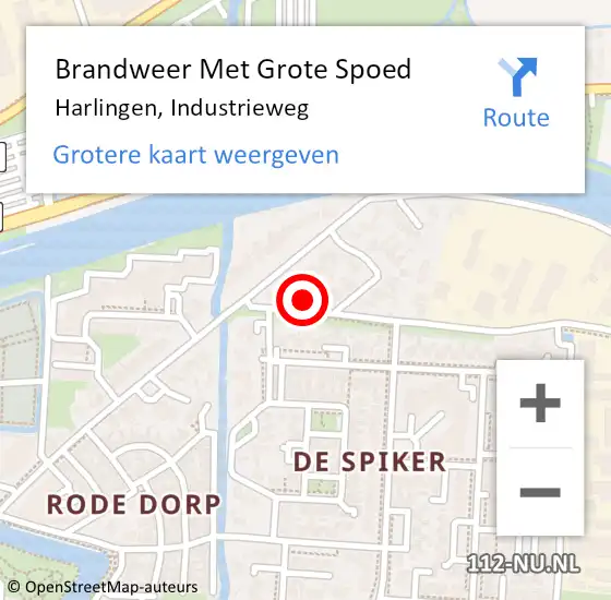 Locatie op kaart van de 112 melding: Brandweer Met Grote Spoed Naar Harlingen, Industrieweg op 2 oktober 2021 03:55