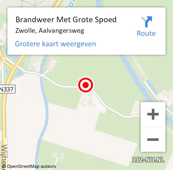 Locatie op kaart van de 112 melding: Brandweer Met Grote Spoed Naar Zwolle, Aalvangersweg op 2 oktober 2021 04:48