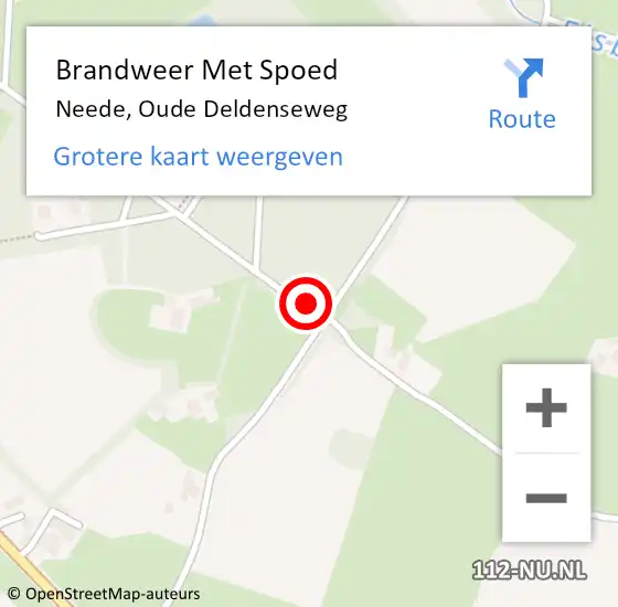 Locatie op kaart van de 112 melding: Brandweer Met Spoed Naar Neede, Oude Deldenseweg op 2 oktober 2021 08:02