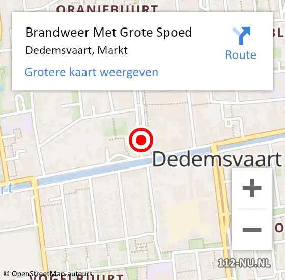 Locatie op kaart van de 112 melding: Brandweer Met Grote Spoed Naar Dedemsvaart, Markt op 2 oktober 2021 08:30