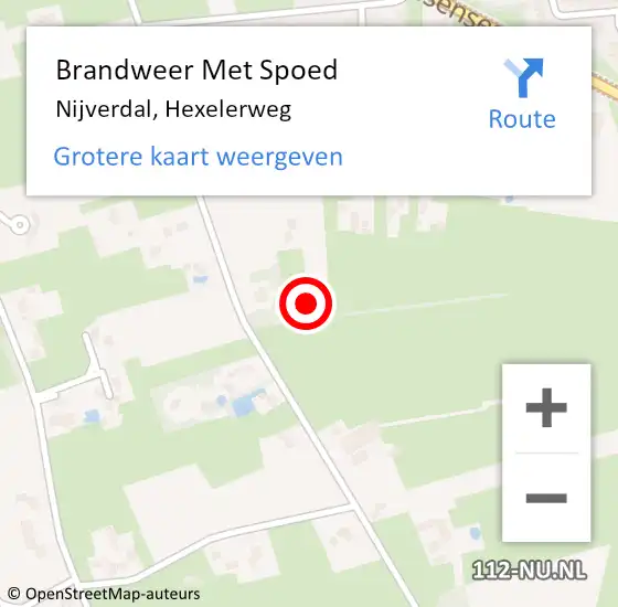 Locatie op kaart van de 112 melding: Brandweer Met Spoed Naar Nijverdal, Hexelerweg op 2 oktober 2021 09:22