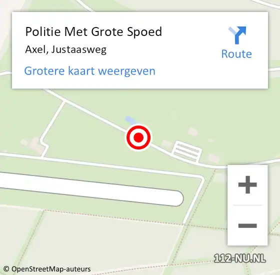 Locatie op kaart van de 112 melding: Politie Met Grote Spoed Naar Axel, Justaasweg op 2 oktober 2021 10:05