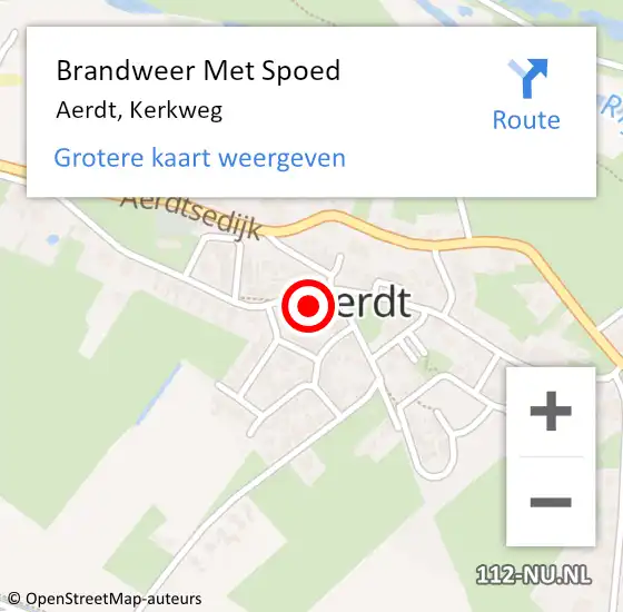 Locatie op kaart van de 112 melding: Brandweer Met Spoed Naar Aerdt, Kerkweg op 2 oktober 2021 10:43