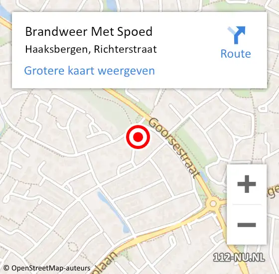 Locatie op kaart van de 112 melding: Brandweer Met Spoed Naar Haaksbergen, Richterstraat op 24 juni 2014 18:00