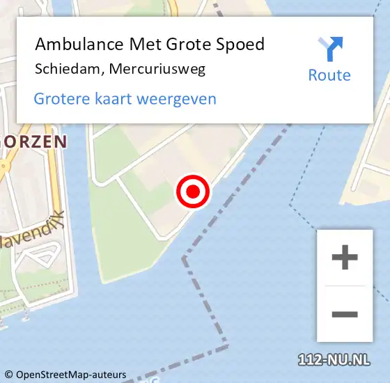 Locatie op kaart van de 112 melding: Ambulance Met Grote Spoed Naar Schiedam, Mercuriusweg op 24 juni 2014 18:00