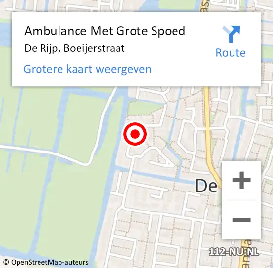 Locatie op kaart van de 112 melding: Ambulance Met Grote Spoed Naar De Rijp, Boeijerstraat op 2 oktober 2021 12:19