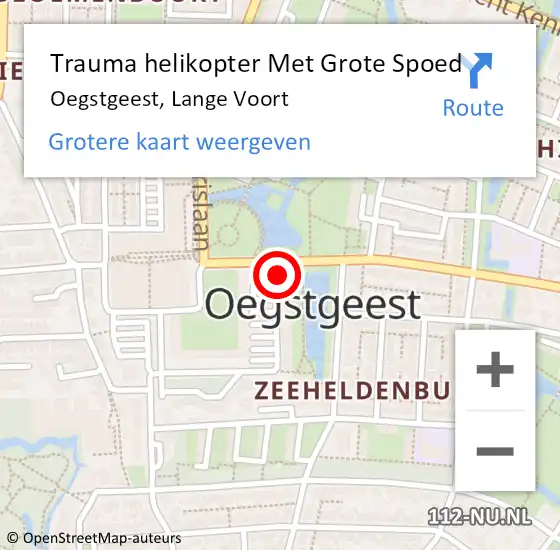 Locatie op kaart van de 112 melding: Trauma helikopter Met Grote Spoed Naar Oegstgeest, Lange Voort op 2 oktober 2021 12:28