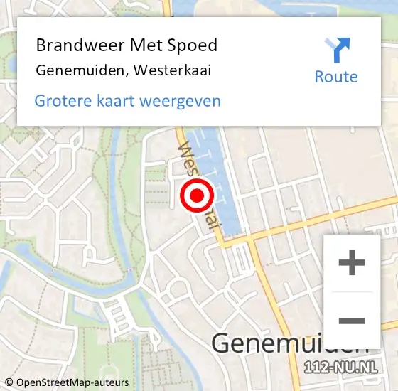 Locatie op kaart van de 112 melding: Brandweer Met Spoed Naar Genemuiden, Westerkaai op 2 oktober 2021 12:30