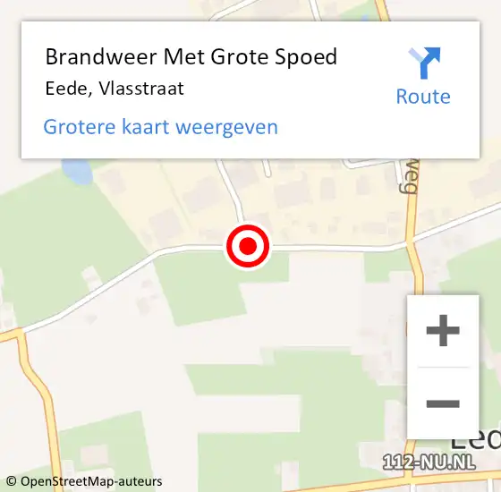 Locatie op kaart van de 112 melding: Brandweer Met Grote Spoed Naar Eede, Vlasstraat op 2 oktober 2021 12:33