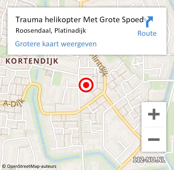 Locatie op kaart van de 112 melding: Trauma helikopter Met Grote Spoed Naar Roosendaal, Platinadijk op 2 oktober 2021 12:43