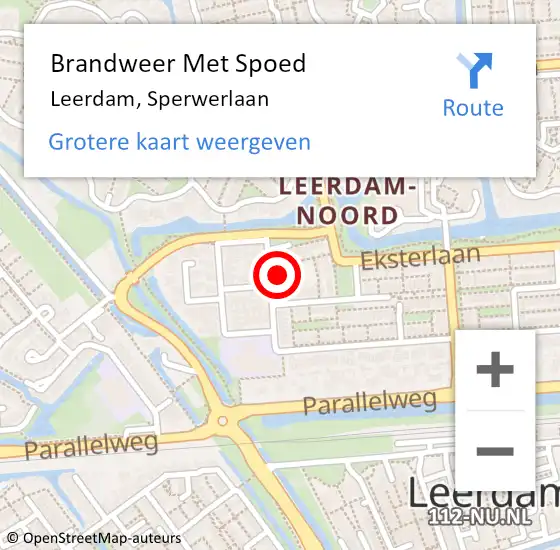 Locatie op kaart van de 112 melding: Brandweer Met Spoed Naar Leerdam, Sperwerlaan op 2 oktober 2021 12:52