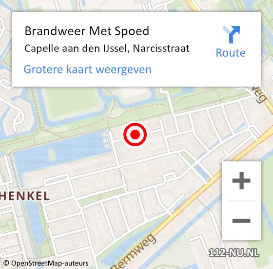 Locatie op kaart van de 112 melding: Brandweer Met Spoed Naar Capelle aan den IJssel, Narcisstraat op 2 oktober 2021 13:06