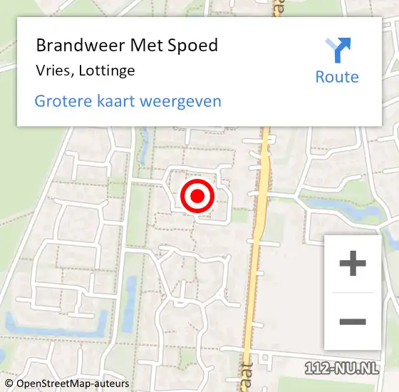 Locatie op kaart van de 112 melding: Brandweer Met Spoed Naar Vries, Lottinge op 2 oktober 2021 13:08