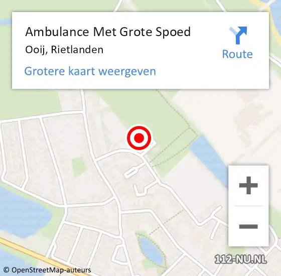 Locatie op kaart van de 112 melding: Ambulance Met Grote Spoed Naar Ooij, Rietlanden op 2 oktober 2021 14:46