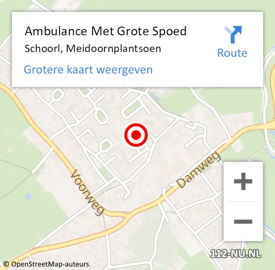 Locatie op kaart van de 112 melding: Ambulance Met Grote Spoed Naar Schoorl, Meidoornplantsoen op 2 oktober 2021 15:02