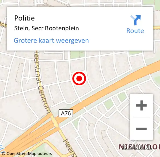 Locatie op kaart van de 112 melding: Politie Stein, Secr Bootenplein op 2 oktober 2021 15:57